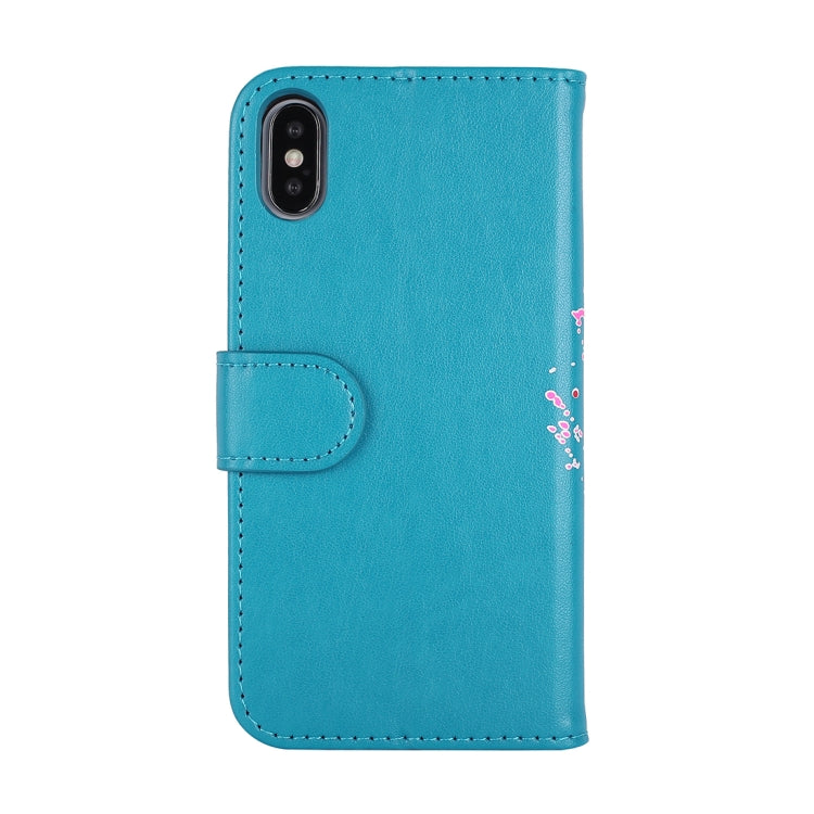 For iPhone X / XS Glittery Powder Flamingo Print Horizontal Flip Leather Case with Holder & Wallet & Card Slots & Photo Frame