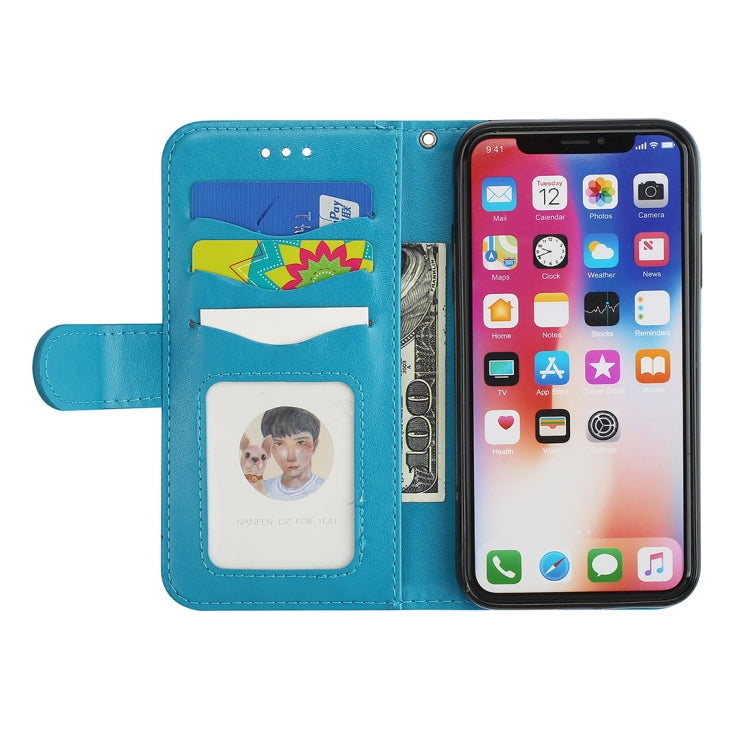 For iPhone X / XS Glittery Powder Flamingo Print Horizontal Flip Leather Case with Holder & Wallet & Card Slots & Photo Frame
