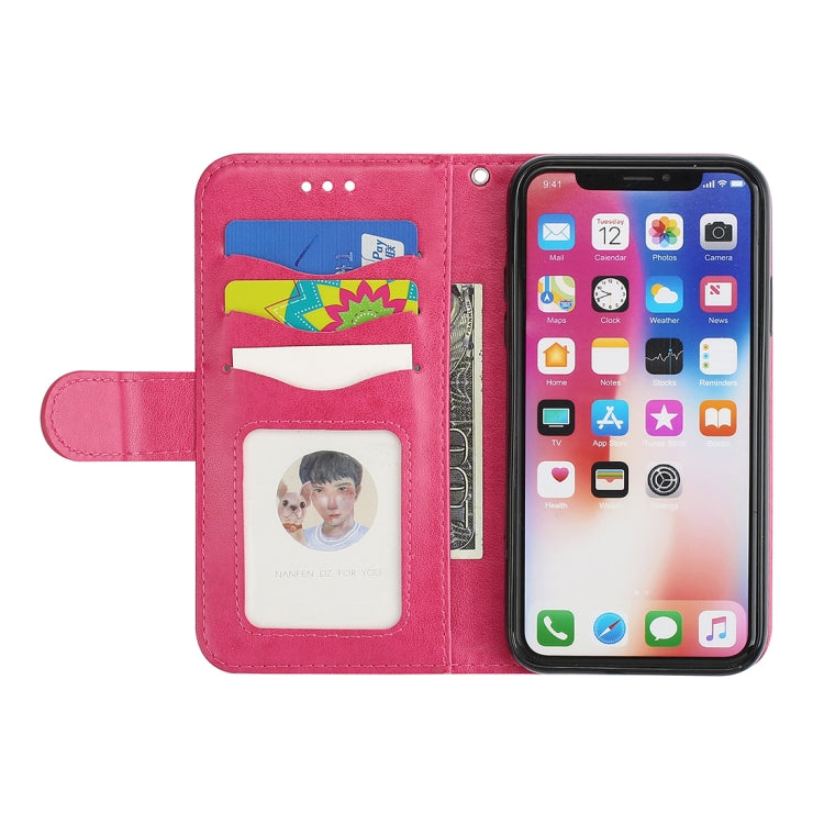 For iPhone X / XS Glittery Powder Flamingo Print Horizontal Flip Leather Case with Holder & Wallet & Card Slots & Photo Frame