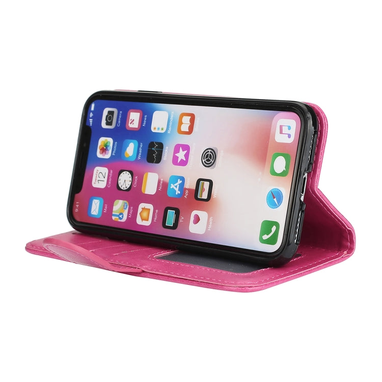 For iPhone X / XS Glittery Powder Flamingo Print Horizontal Flip Leather Case with Holder & Wallet & Card Slots & Photo Frame