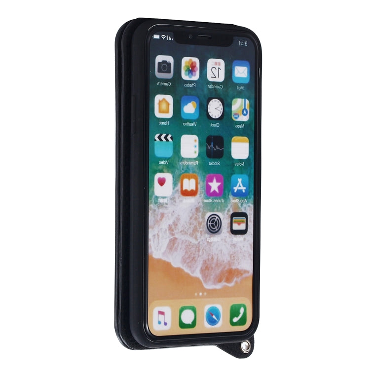 For iPhone X / XS Protective Back Case Cover with Card Slot & Photo Frame & Holder & Mirror