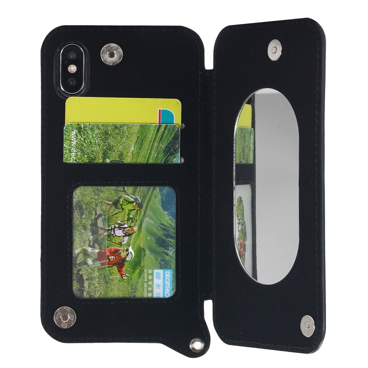 For iPhone X / XS Protective Back Case Cover with Card Slot & Photo Frame & Holder & Mirror