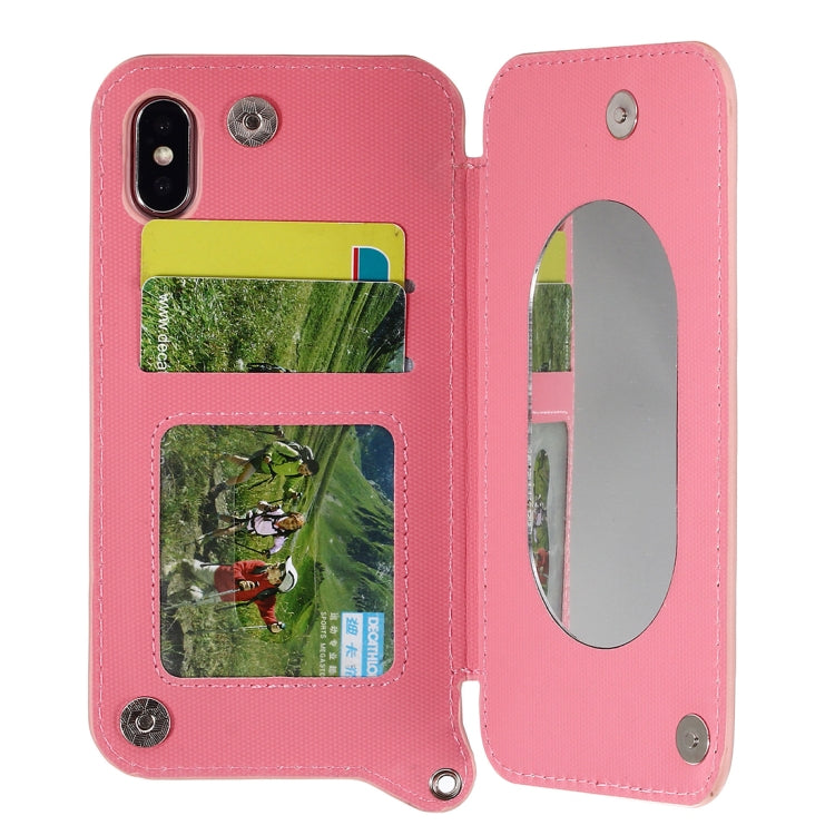 For iPhone X / XS Protective Back Case Cover with Card Slot & Photo Frame & Holder & Mirror