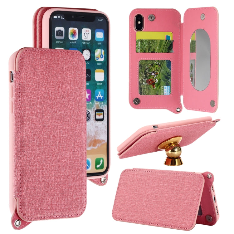 For iPhone X / XS Protective Back Case Cover with Card Slot & Photo Frame & Holder & Mirror
