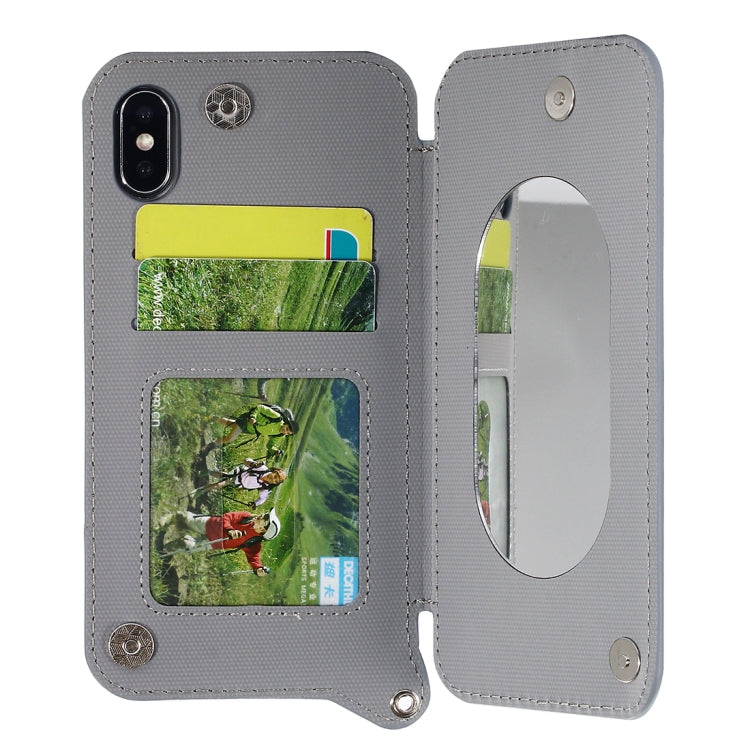 For iPhone X / XS Protective Back Case Cover with Card Slot & Photo Frame & Holder & Mirror