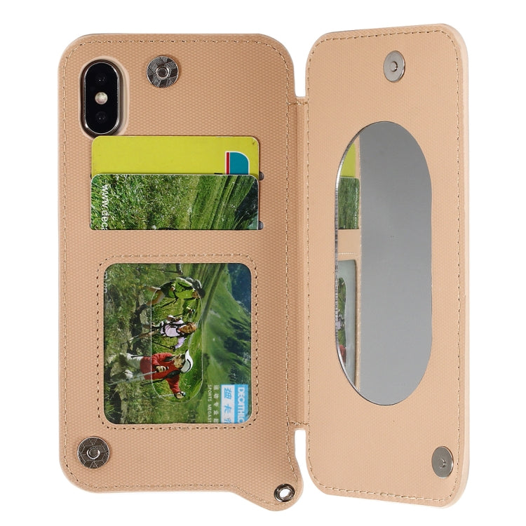 For iPhone X / XS Protective Back Case Cover with Card Slot & Photo Frame & Holder & Mirror