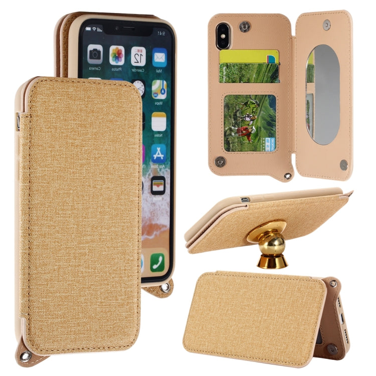 For iPhone X / XS Protective Back Case Cover with Card Slot & Photo Frame & Holder & Mirror