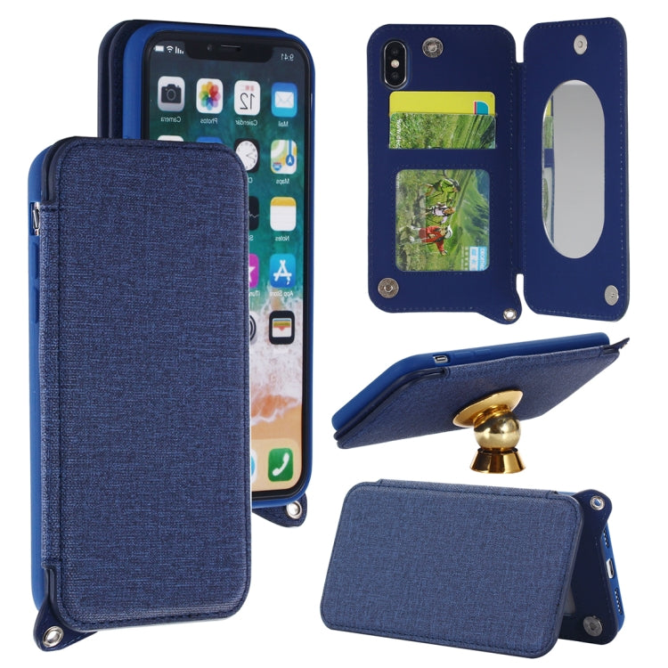 For iPhone X / XS Protective Back Case Cover with Card Slot & Photo Frame & Holder & Mirror
