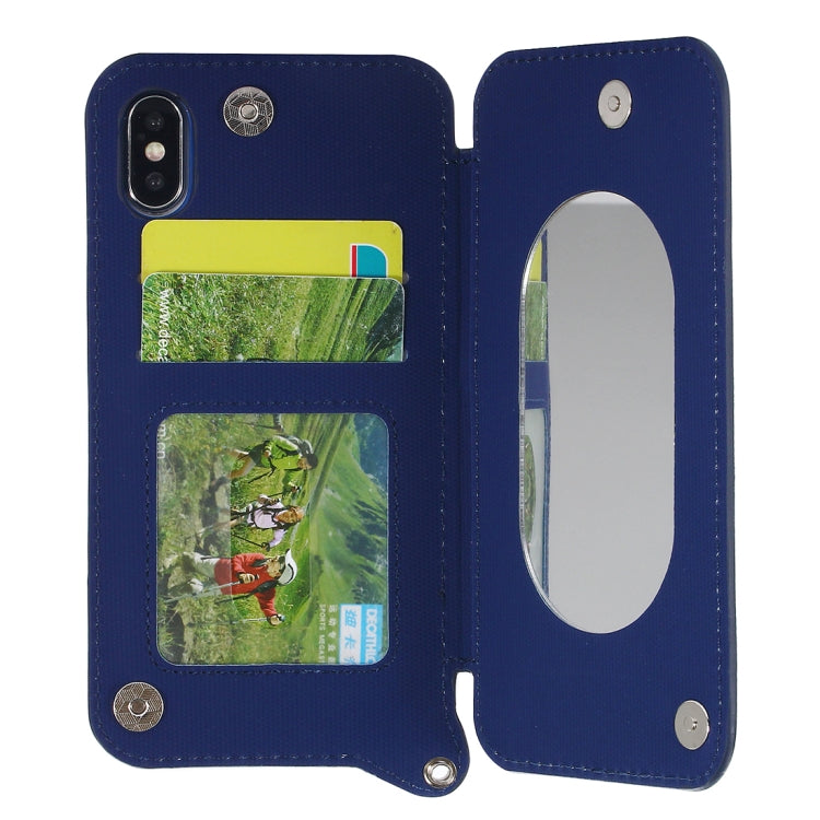 For iPhone X / XS Protective Back Case Cover with Card Slot & Photo Frame & Holder & Mirror