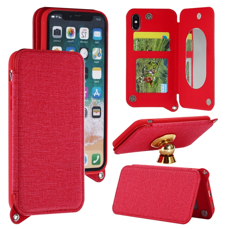 For iPhone X / XS Protective Back Case Cover with Card Slot & Photo Frame & Holder & Mirror