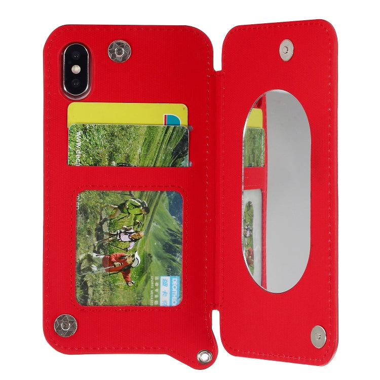 For iPhone X / XS Protective Back Case Cover with Card Slot & Photo Frame & Holder & Mirror