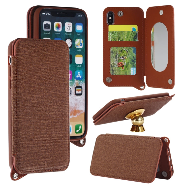 For iPhone X / XS Protective Back Case Cover with Card Slot & Photo Frame & Holder & Mirror