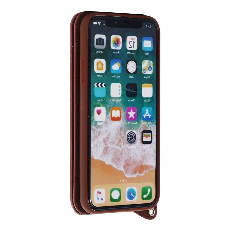 For iPhone X / XS Protective Back Case Cover with Card Slot & Photo Frame & Holder & Mirror