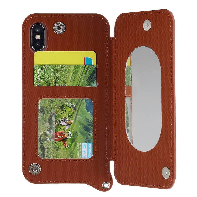 For iPhone X / XS Protective Back Case Cover with Card Slot & Photo Frame & Holder & Mirror