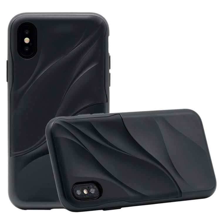 For iPhone X / XS Detachable PC + TPU Water Ripple Design Protective Back Case