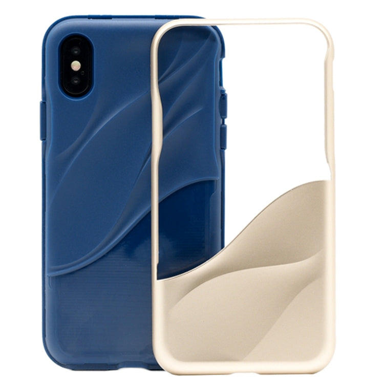 For iPhone X / XS Detachable PC + TPU Water Ripple Design Protective Back Case