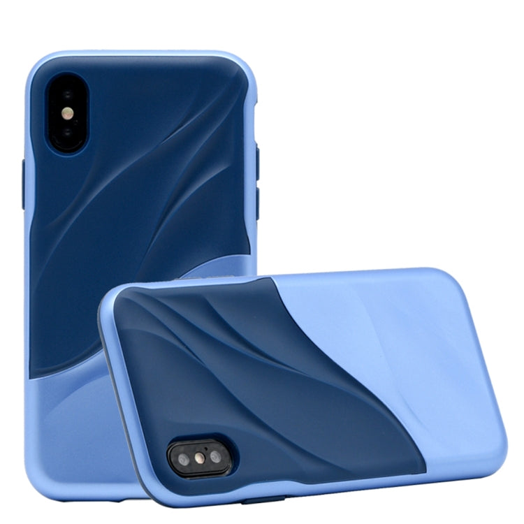 For iPhone X / XS Detachable PC + TPU Water Ripple Design Protective Back Case