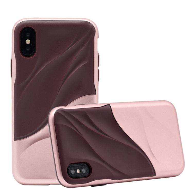 For iPhone X / XS Detachable PC + TPU Water Ripple Design Protective Back Case