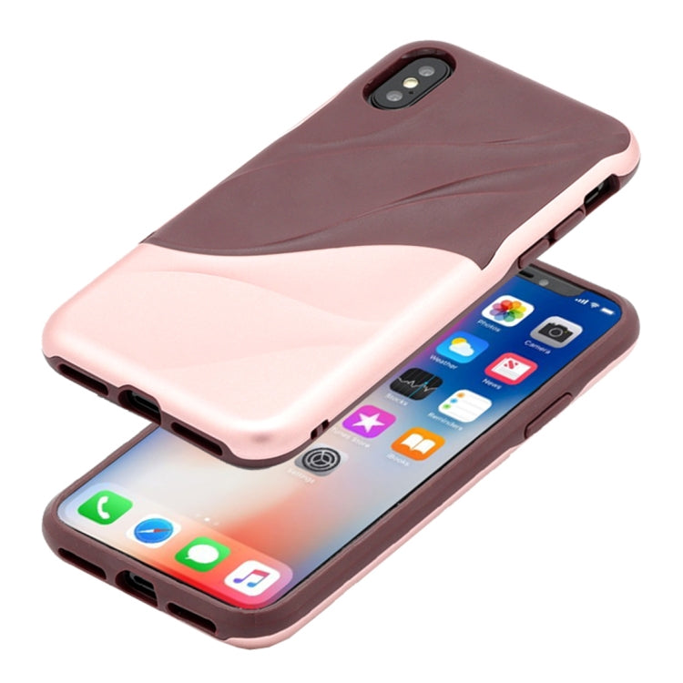For iPhone X / XS Detachable PC + TPU Water Ripple Design Protective Back Case