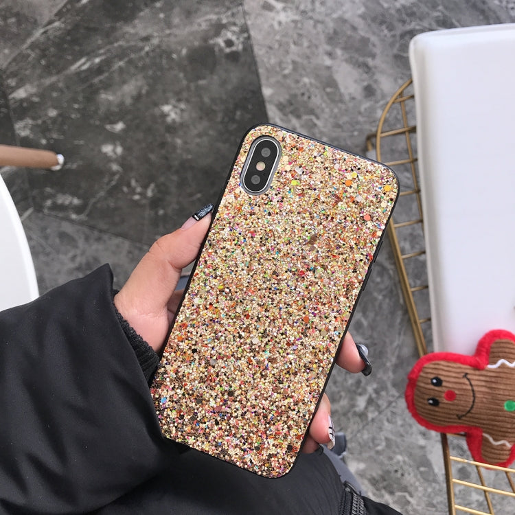 For iPhone X / XS Glitter Powder Style Full Coverage Protective Back Case