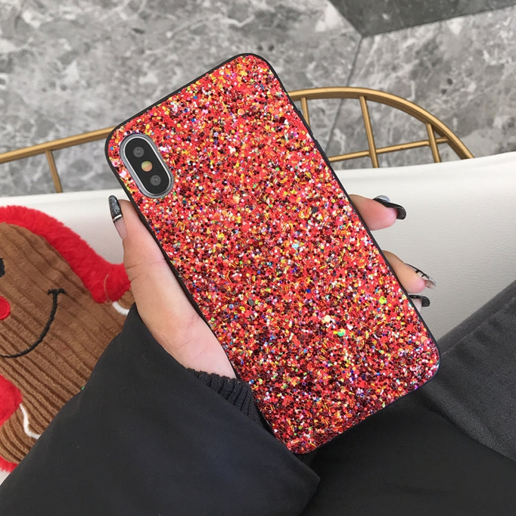 For iPhone X / XS Glitter Powder Style Full Coverage Protective Back Case