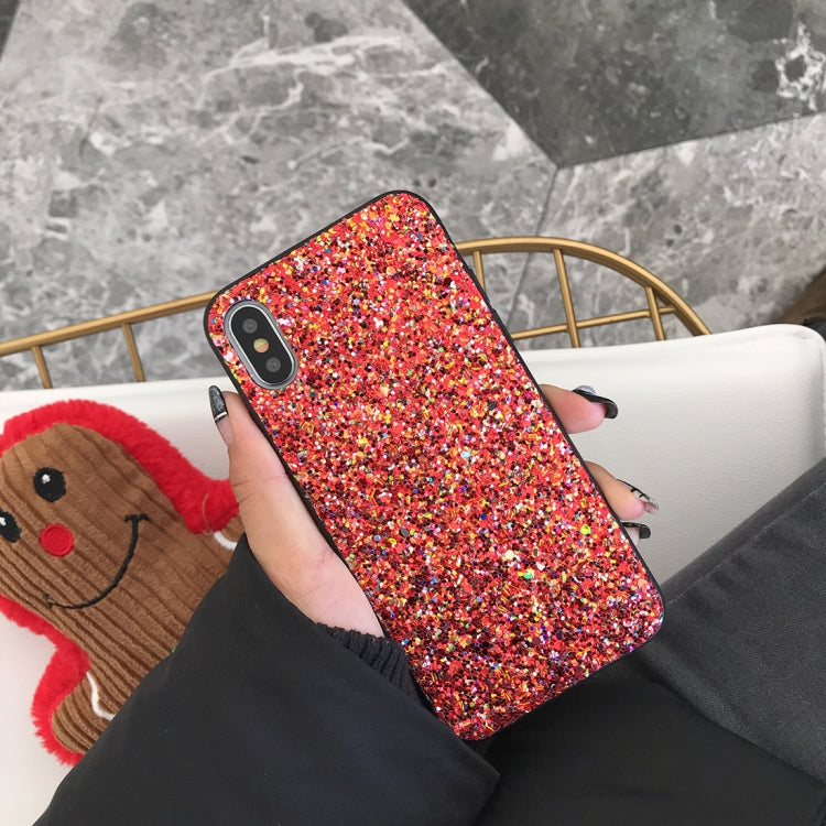 For iPhone X / XS Glitter Powder Style Full Coverage Protective Back Case