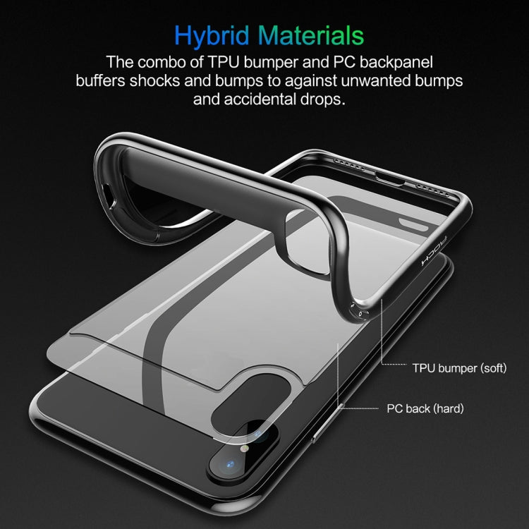 For iPhone X / XS ROCK Ultra-thin TPU + PC Dropproof Protective Case Cover
