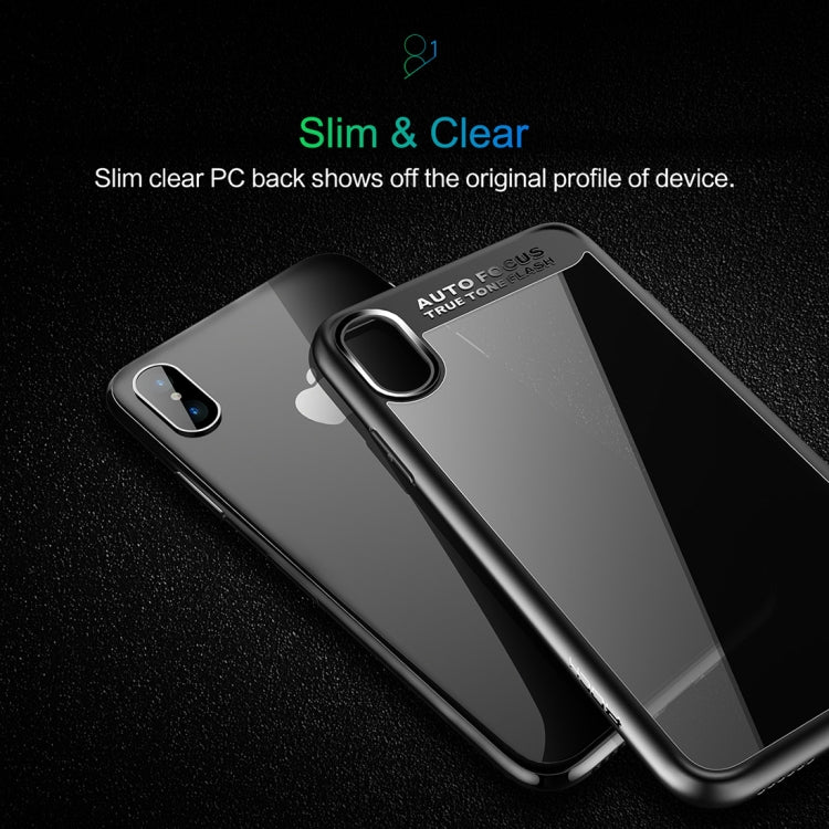 For iPhone X / XS ROCK Ultra-thin TPU + PC Dropproof Protective Case Cover