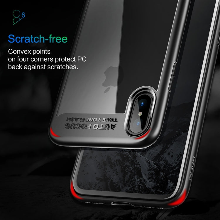 For iPhone X / XS ROCK Ultra-thin TPU + PC Dropproof Protective Case Cover