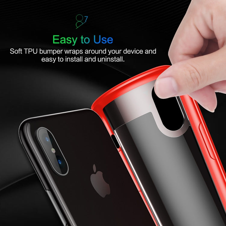 For iPhone X / XS ROCK Ultra-thin TPU + PC Dropproof Protective Case Cover