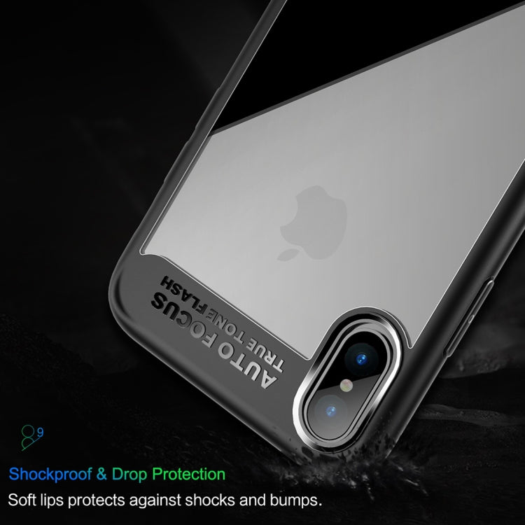 For iPhone X / XS ROCK Ultra-thin TPU + PC Dropproof Protective Case Cover
