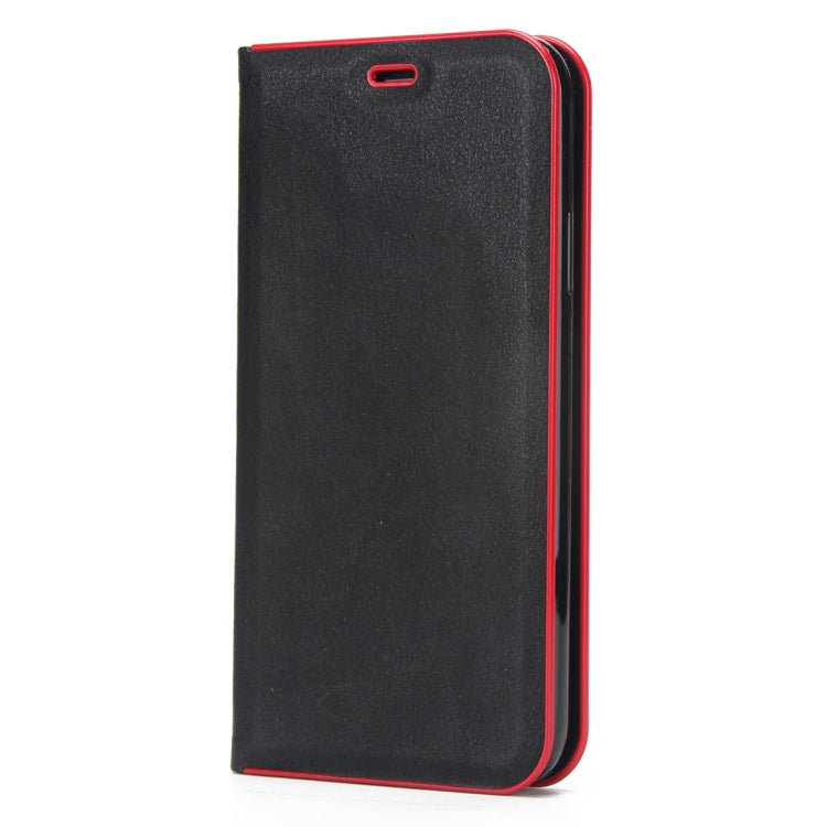 For iPhone X / XS Cowhide Texture PC Bumper Frame Strong Magnetic Adsorption Horizontal Flip Leather Case with Holder & Card Slots