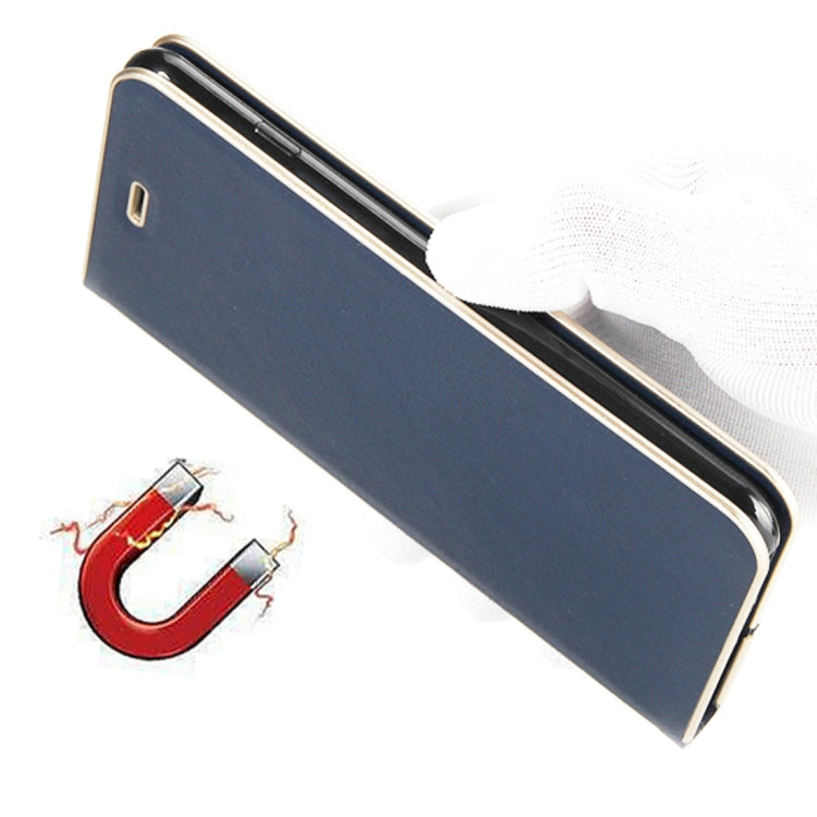 For iPhone X / XS Cowhide Texture PC Bumper Frame Strong Magnetic Adsorption Horizontal Flip Leather Case with Holder & Card Slots