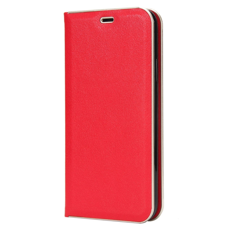 For iPhone X / XS Cowhide Texture PC Bumper Frame Strong Magnetic Adsorption Horizontal Flip Leather Case with Holder & Card Slots