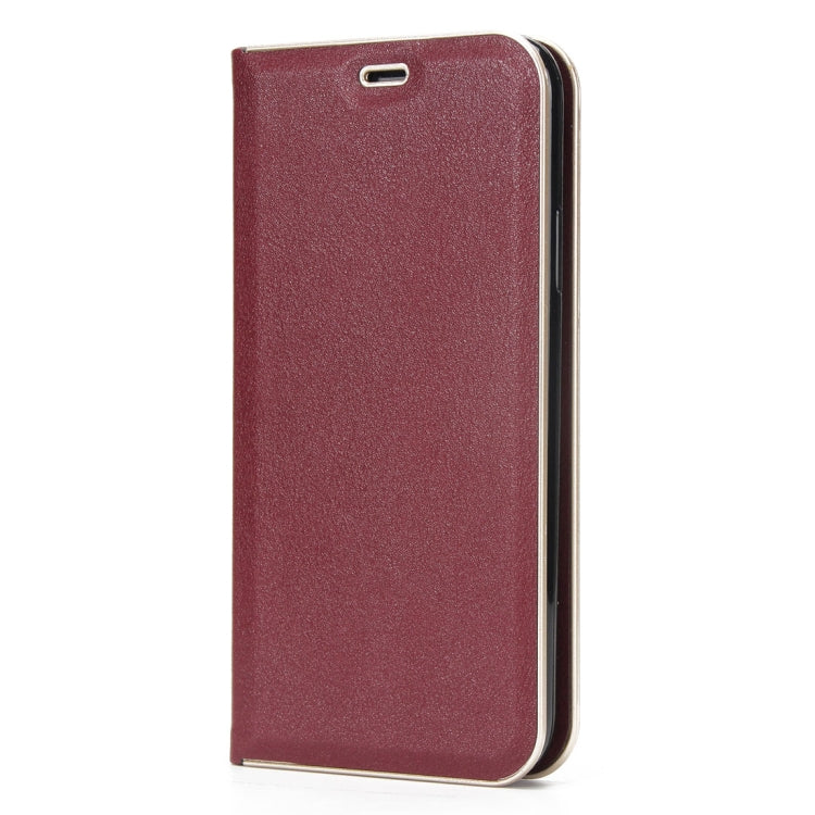 For iPhone X / XS Cowhide Texture PC Bumper Frame Strong Magnetic Adsorption Horizontal Flip Leather Case with Holder & Card Slots