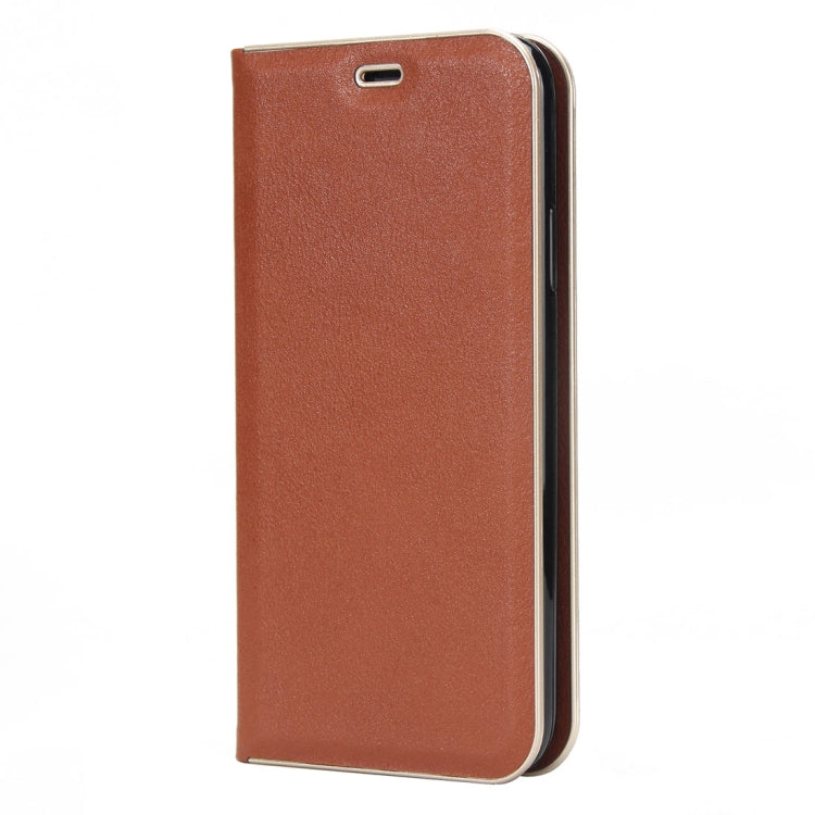 For iPhone X / XS Cowhide Texture PC Bumper Frame Strong Magnetic Adsorption Horizontal Flip Leather Case with Holder & Card Slots