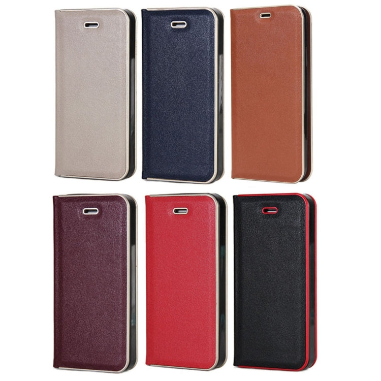 For iPhone X / XS Cowhide Texture PC Bumper Frame Strong Magnetic Adsorption Horizontal Flip Leather Case with Holder & Card Slots