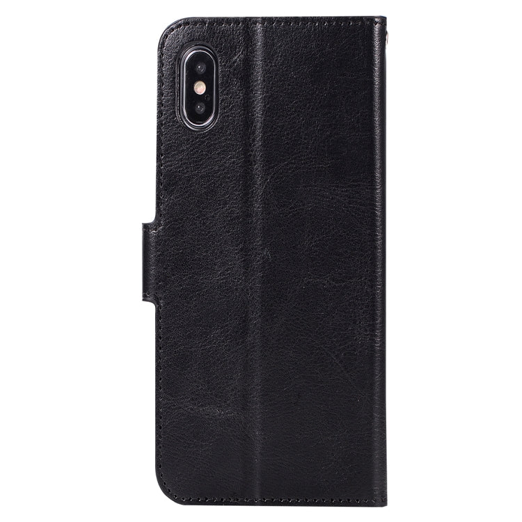 For iPhone X / XS Crazy Horse Texture Horizontal Flip Leather Case with Holder & Card Slots & Wallet & Photo Frame