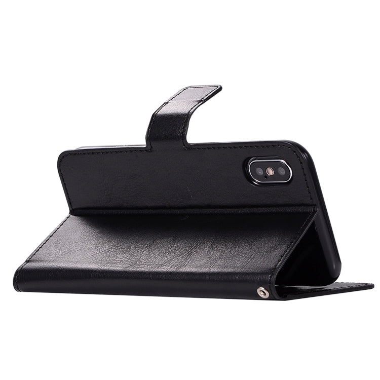 For iPhone X / XS Crazy Horse Texture Horizontal Flip Leather Case with Holder & Card Slots & Wallet & Photo Frame