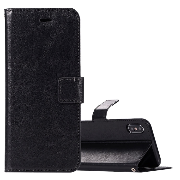 For iPhone X / XS Crazy Horse Texture Horizontal Flip Leather Case with Holder & Card Slots & Wallet & Photo Frame
