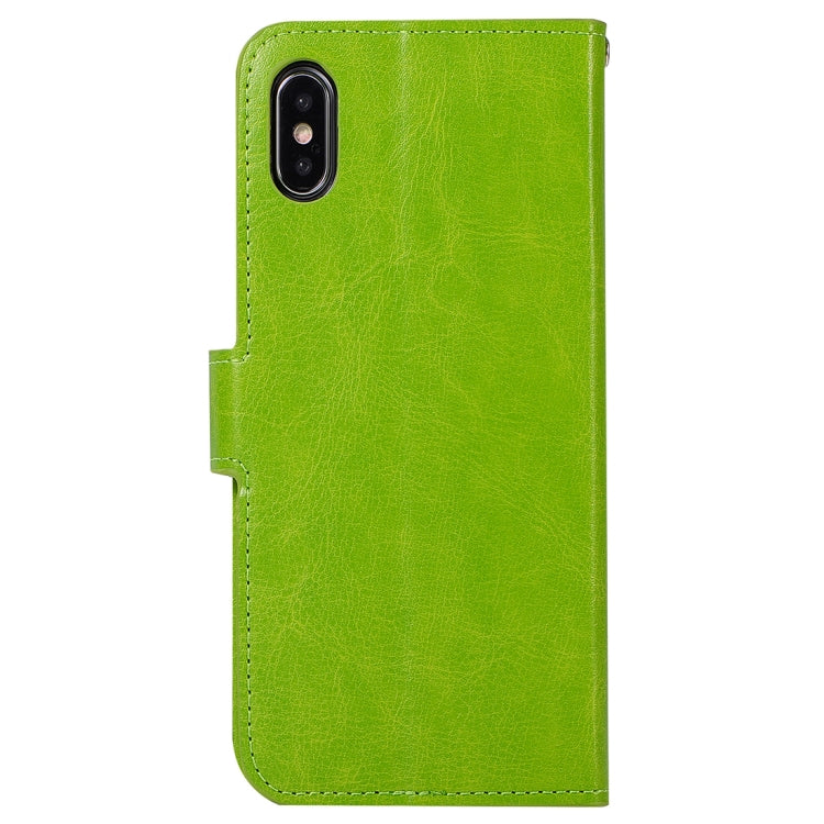For iPhone X / XS Crazy Horse Texture Horizontal Flip Leather Case with Holder & Card Slots & Wallet & Photo Frame