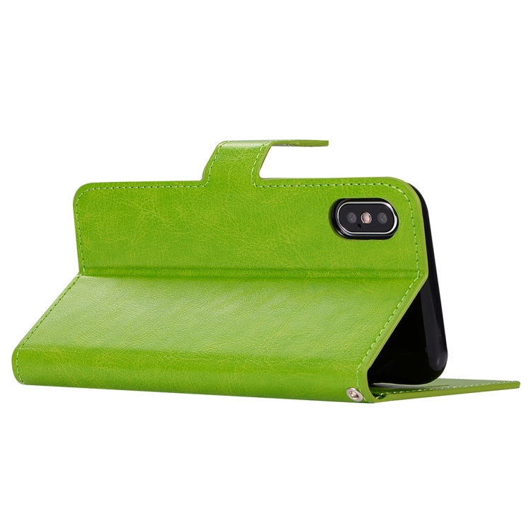 For iPhone X / XS Crazy Horse Texture Horizontal Flip Leather Case with Holder & Card Slots & Wallet & Photo Frame