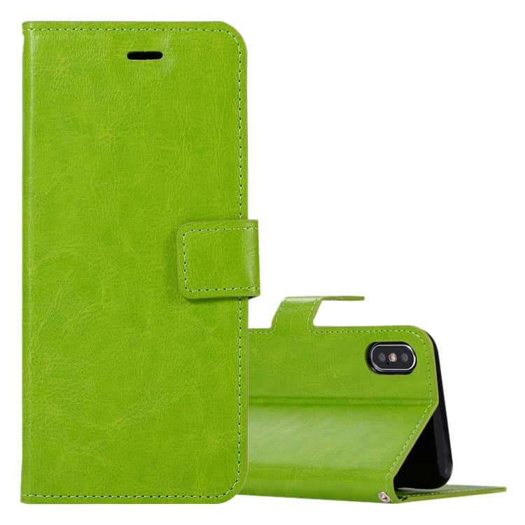 For iPhone X / XS Crazy Horse Texture Horizontal Flip Leather Case with Holder & Card Slots & Wallet & Photo Frame