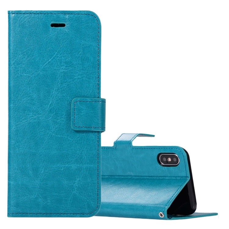 For iPhone X / XS Crazy Horse Texture Horizontal Flip Leather Case with Holder & Card Slots & Wallet & Photo Frame