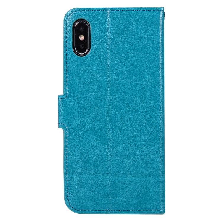 For iPhone X / XS Crazy Horse Texture Horizontal Flip Leather Case with Holder & Card Slots & Wallet & Photo Frame