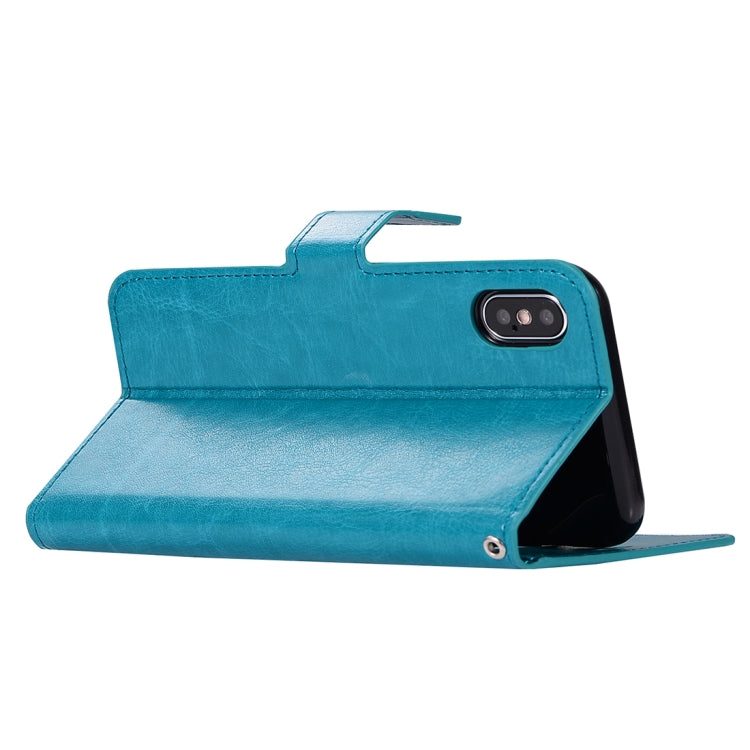 For iPhone X / XS Crazy Horse Texture Horizontal Flip Leather Case with Holder & Card Slots & Wallet & Photo Frame