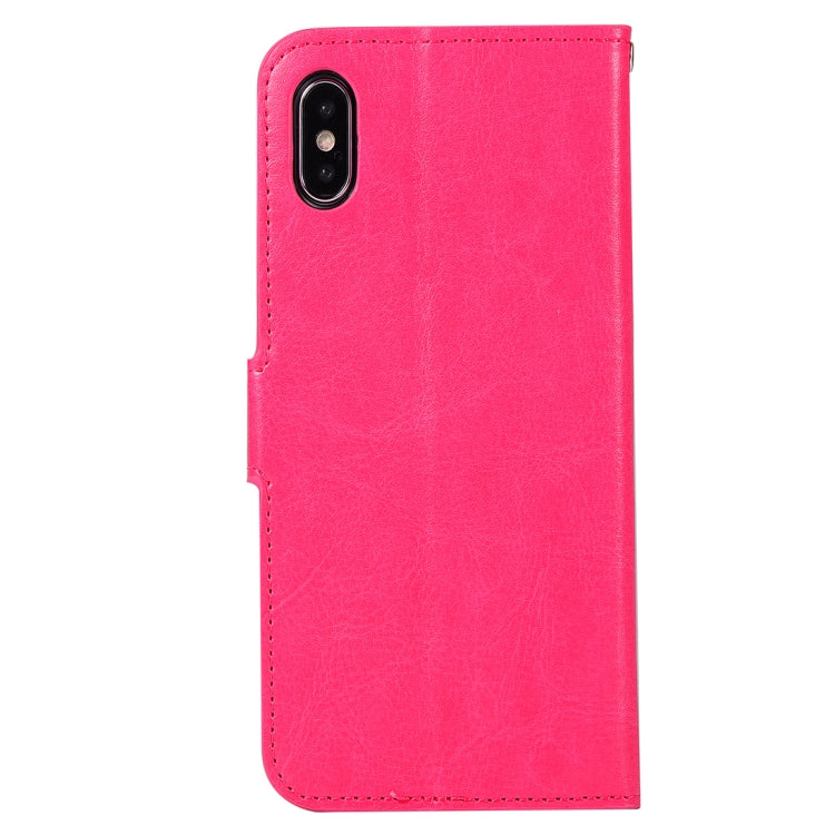 For iPhone X / XS Crazy Horse Texture Horizontal Flip Leather Case with Holder & Card Slots & Wallet & Photo Frame
