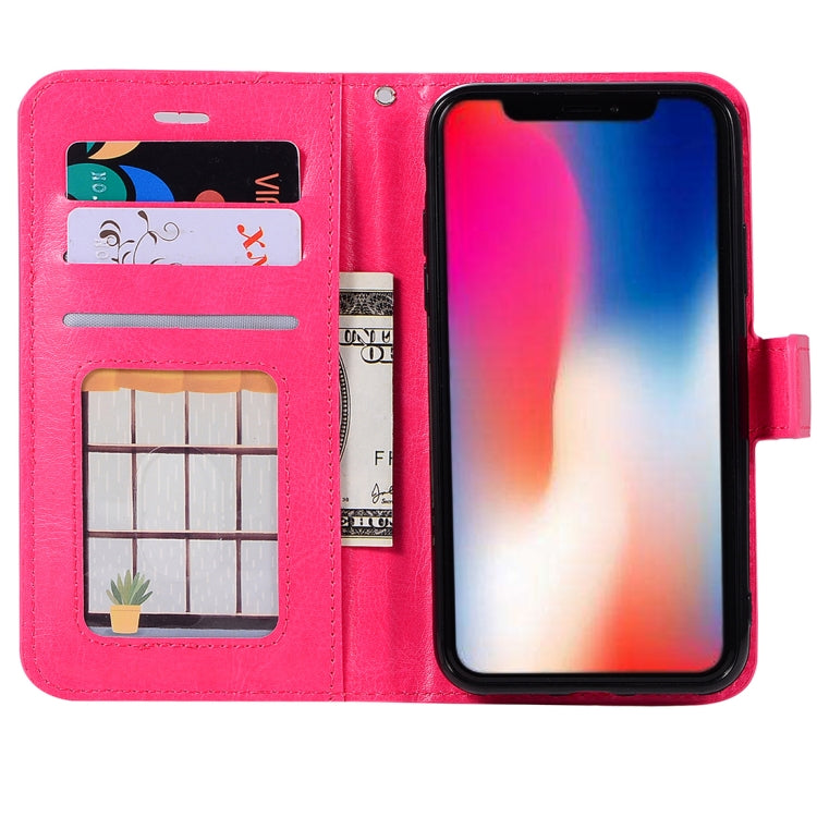 For iPhone X / XS Crazy Horse Texture Horizontal Flip Leather Case with Holder & Card Slots & Wallet & Photo Frame