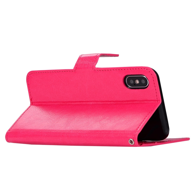 For iPhone X / XS Crazy Horse Texture Horizontal Flip Leather Case with Holder & Card Slots & Wallet & Photo Frame