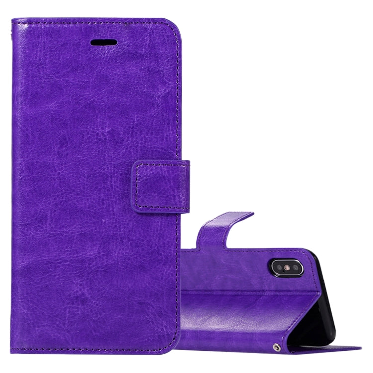 For iPhone X / XS Crazy Horse Texture Horizontal Flip Leather Case with Holder & Card Slots & Wallet & Photo Frame